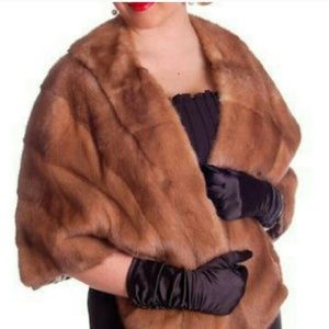 MINK FUR CAPE SHAWL (S/M):  RETAIL PRICE $495
